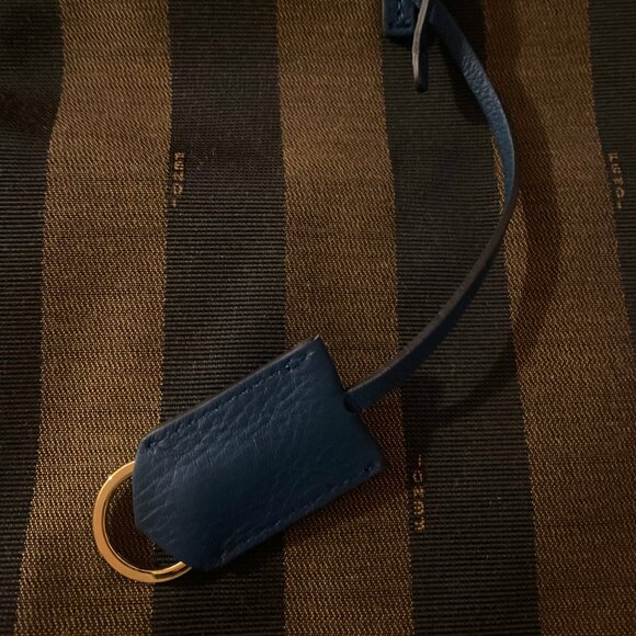 Fendi Pequin Tobacco Stripe Roll Tote - Picture 2 of 11